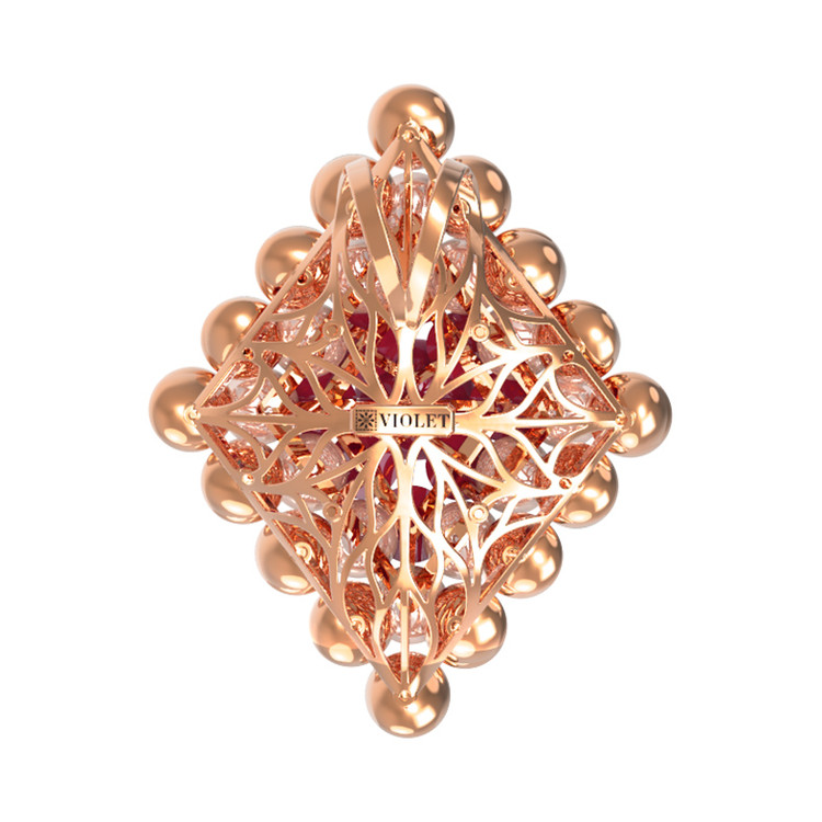 Подвеска из золота c агатом и перламутром