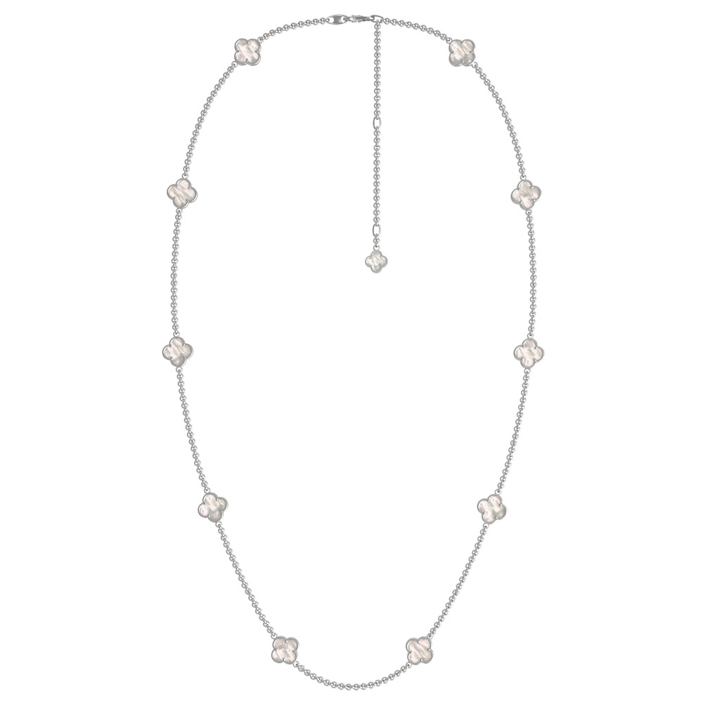 Колье из белого золота c перламутром