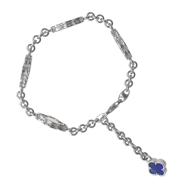 Браслет из белого золота c лазуритом и перламутром