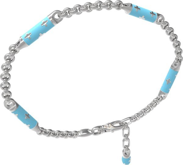 Браслет из белого золота c эмалью