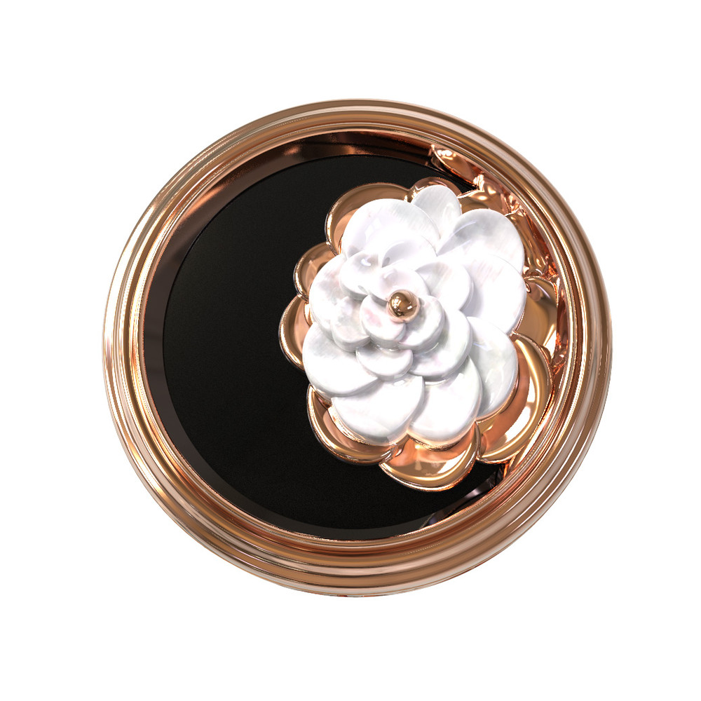 Кольцо из золота c ониксом и перламутром