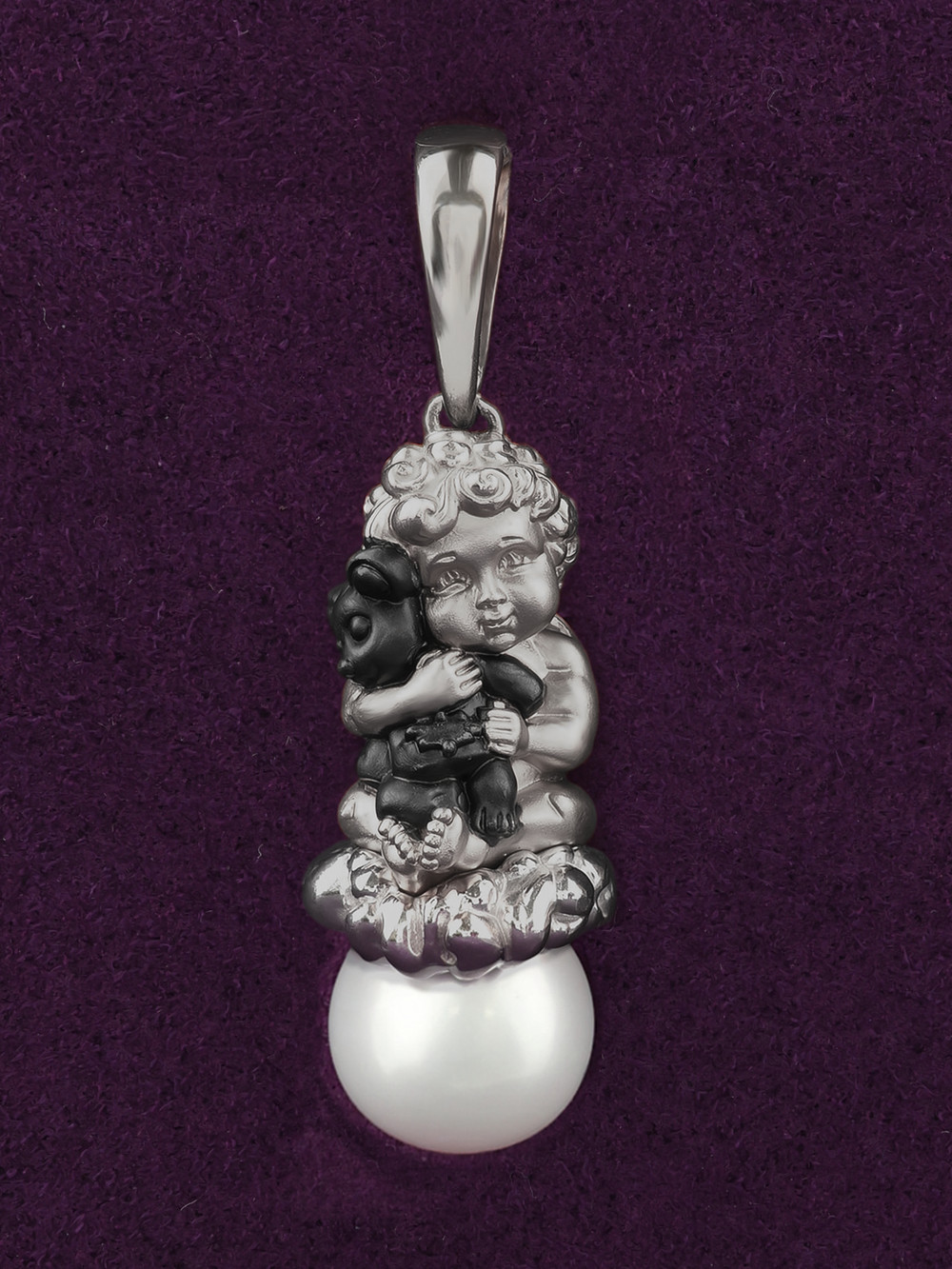 Подвеска из белого золота c жемчугом