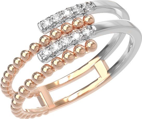 Кольцо из золота 585 пробы c бриллиантами