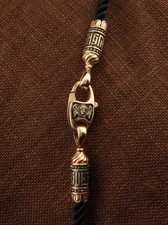 Шнурок шёлковый из золота c шёлковым шнурком