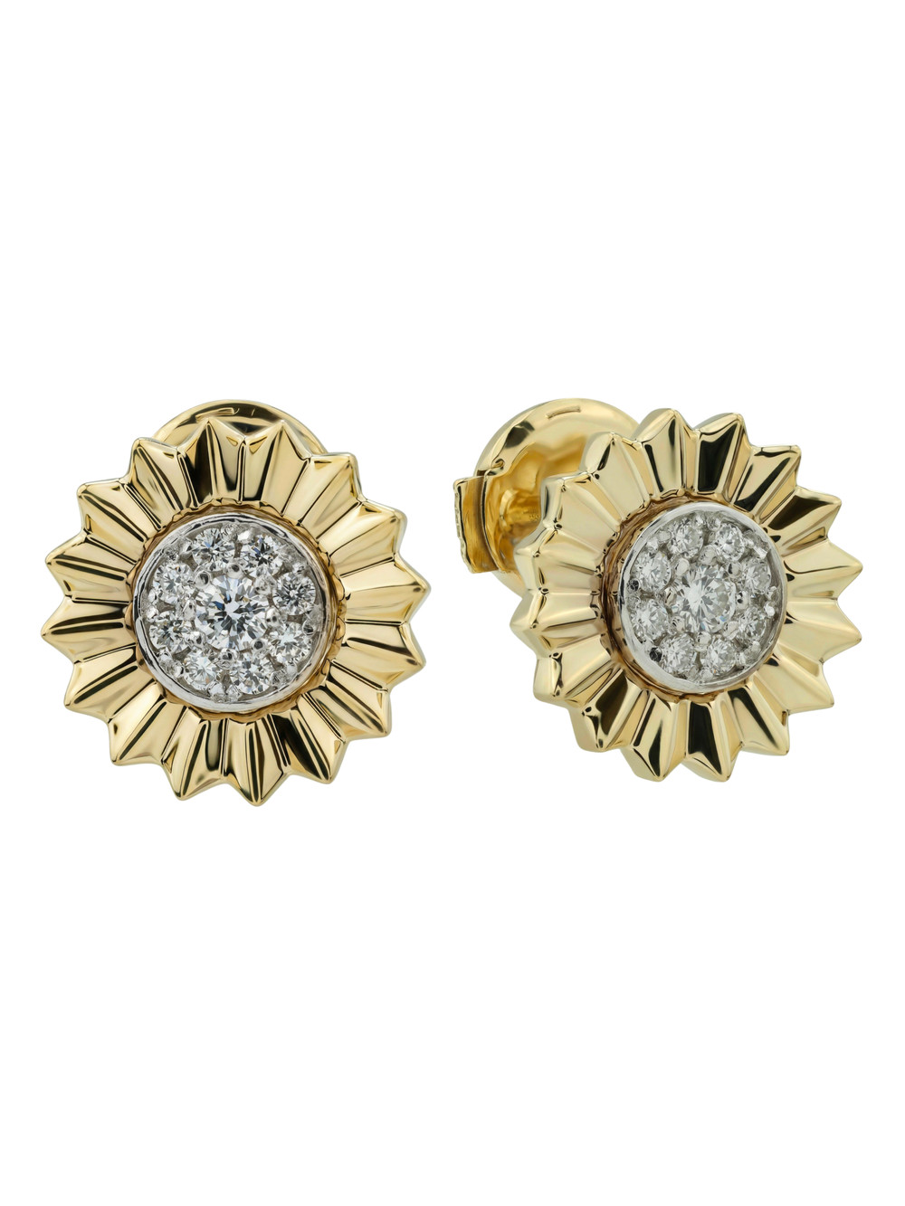 Серьги из лимонного золота c бриллиантами