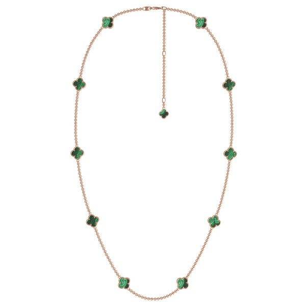 Колье из золота c малахитом