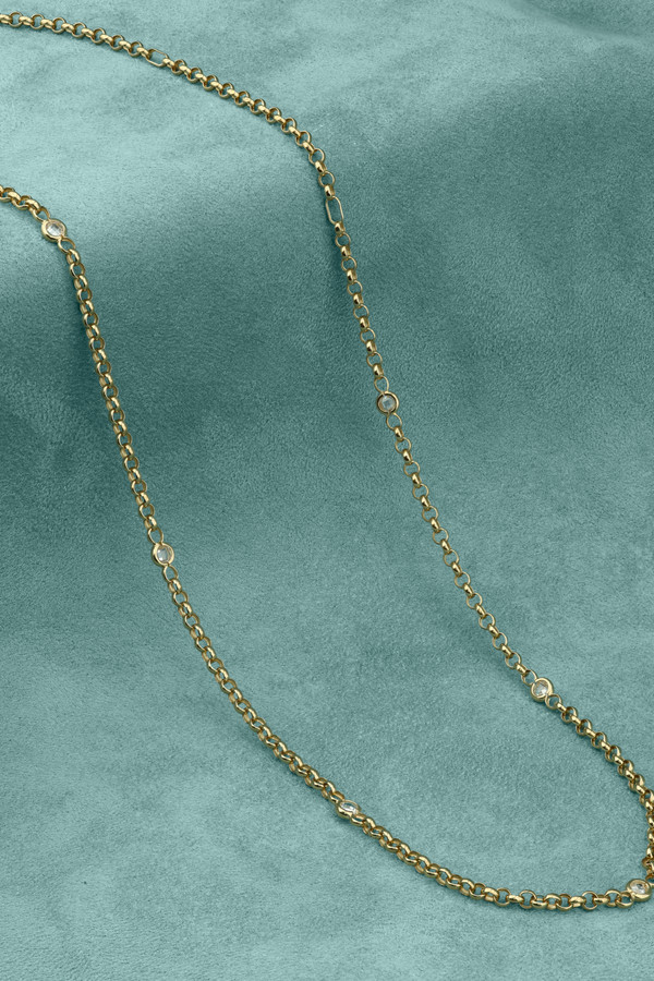 Цепь из лимонного золота c фианитом