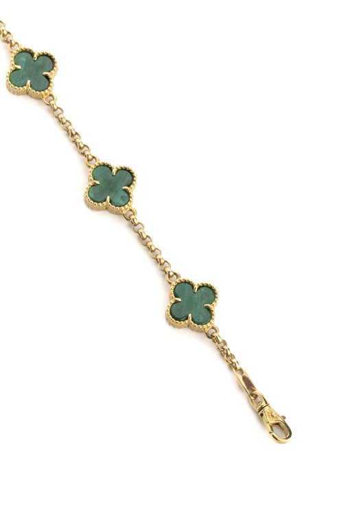 Браслет из лимонного золота c малахитом