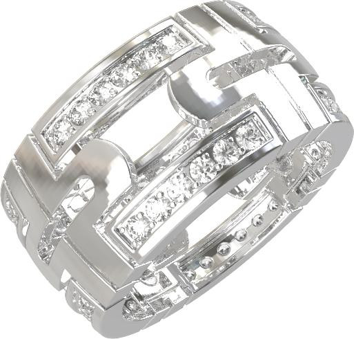 Кольцо из белого золота c бриллиантами