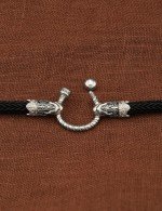 Шнурок шёлковый из белого золота c шёлковым шнурком