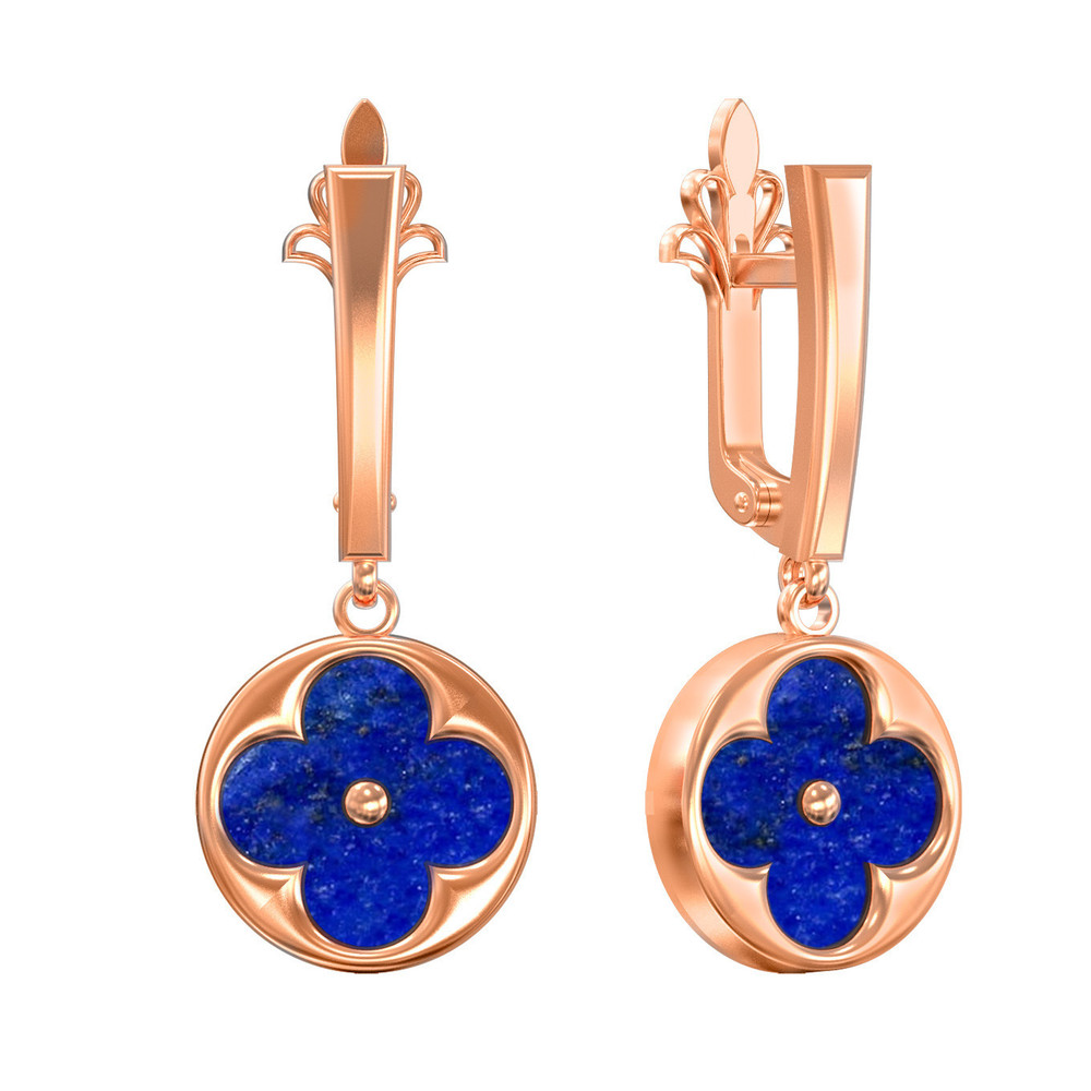 Серьги из золота c лазуритом