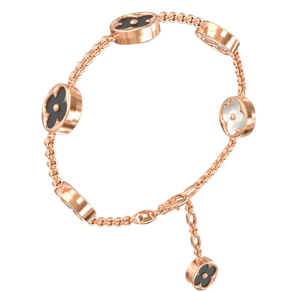 Браслет из золота c ониксом и перламутром