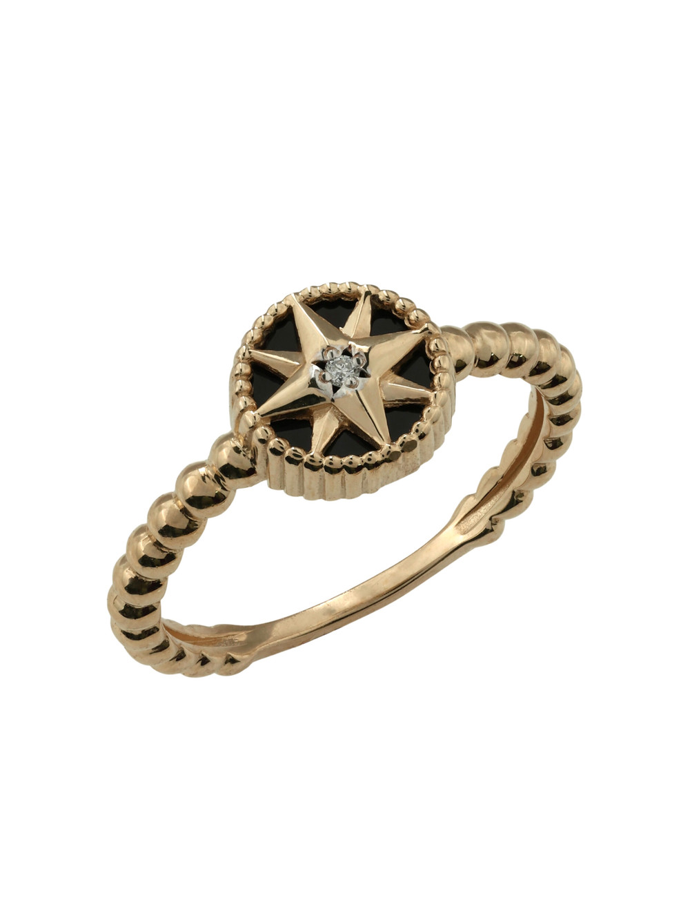 Кольцо из золота c бриллиантами и ониксом