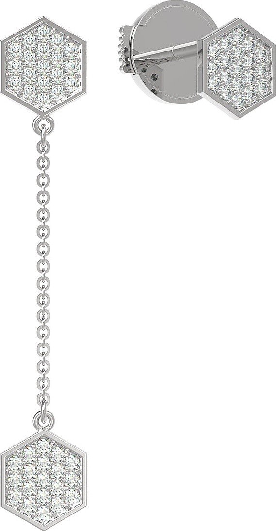 Серьги из белого золота c бриллиантами