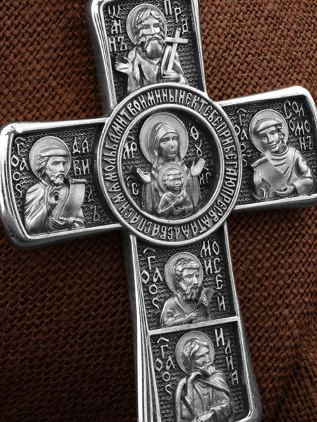 Крест из белого золота