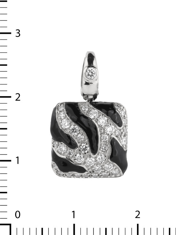 Подвеска из белого золота c эмаль и бриллиантами