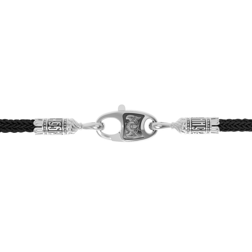 Шнурок шёлковый из белого золота c шёлковым шнурком