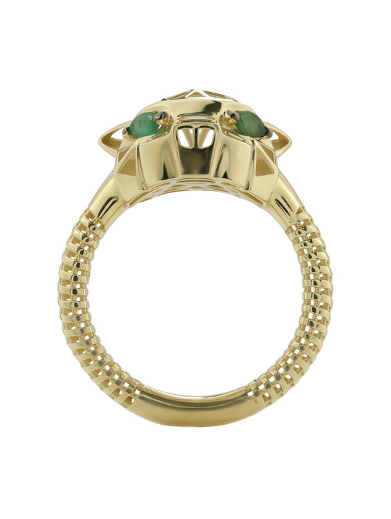 Кольцо из лимонного золота c изумрудом