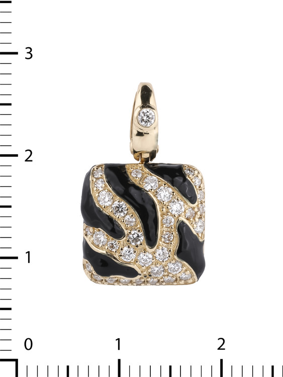 Подвеска из лимонного золота c эмаль и бриллиантами