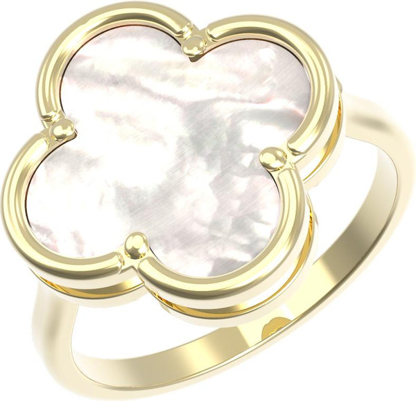 Кольцо из лимонного золота c перламутром