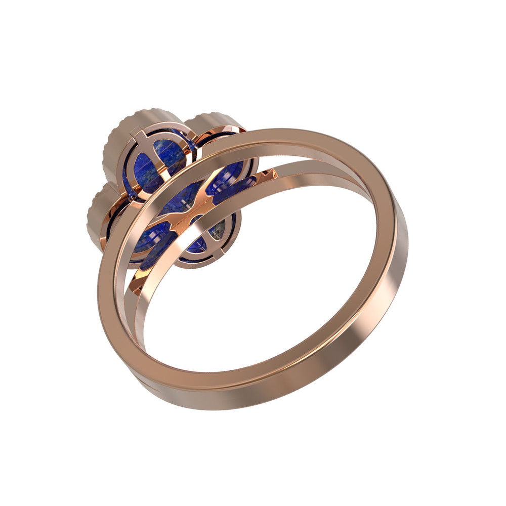 Кольцо из золота c бриллиантами и лазуритом