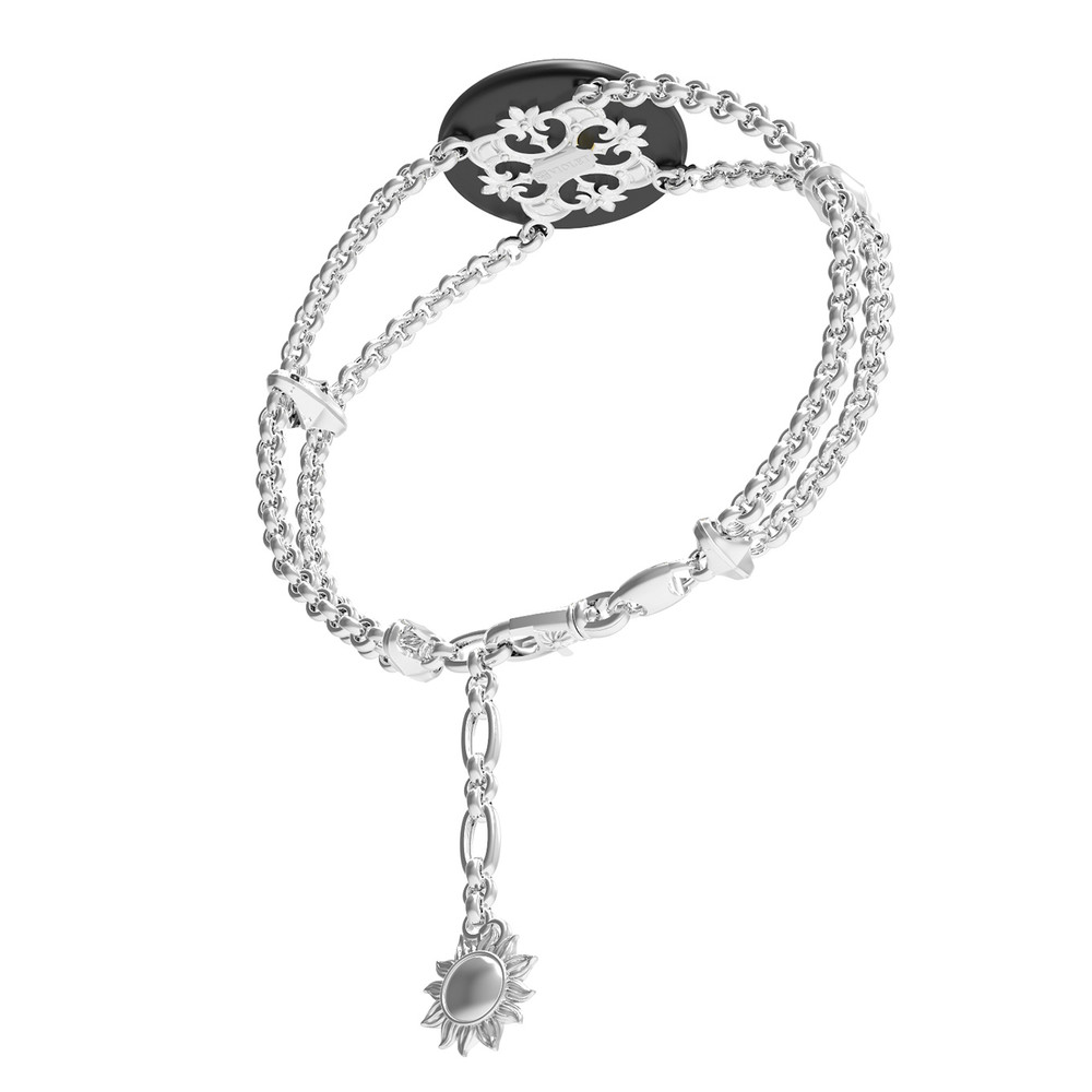 Браслет из белого золота c ониксом