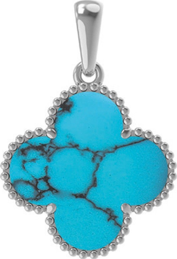 Подвеска из белого золота 585 пробы c бирюзой