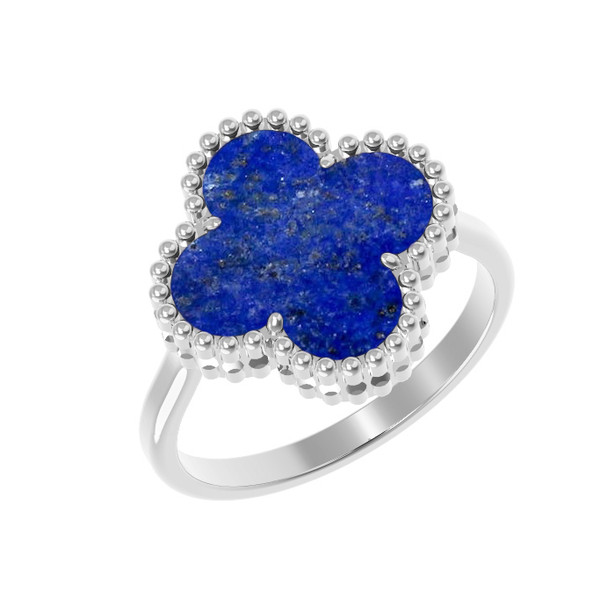 Кольцо из белого золота c лазуритом