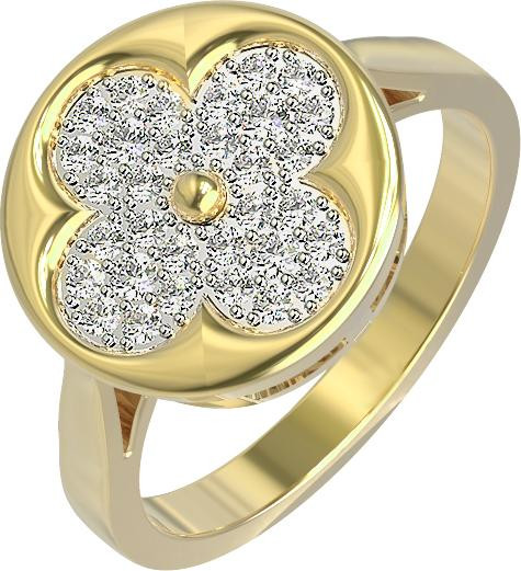 Кольцо из лимонного золота c бриллиантами