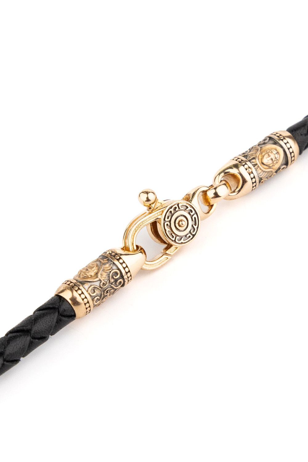 Шнурок кожаный из золота c кожаным шнурком