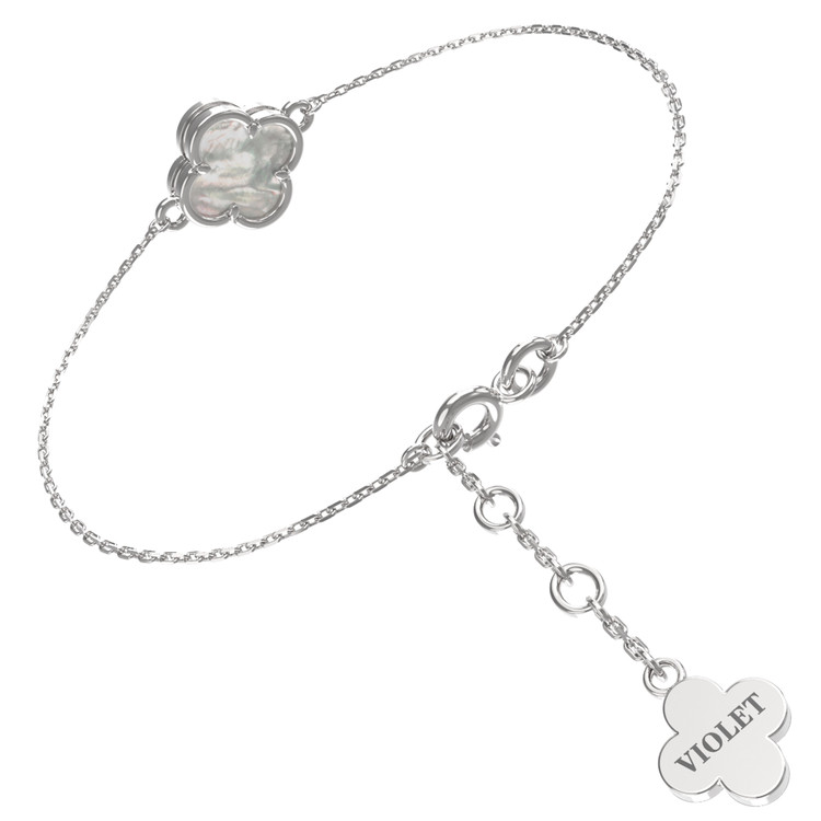 Браслет из белого золота c перламутром