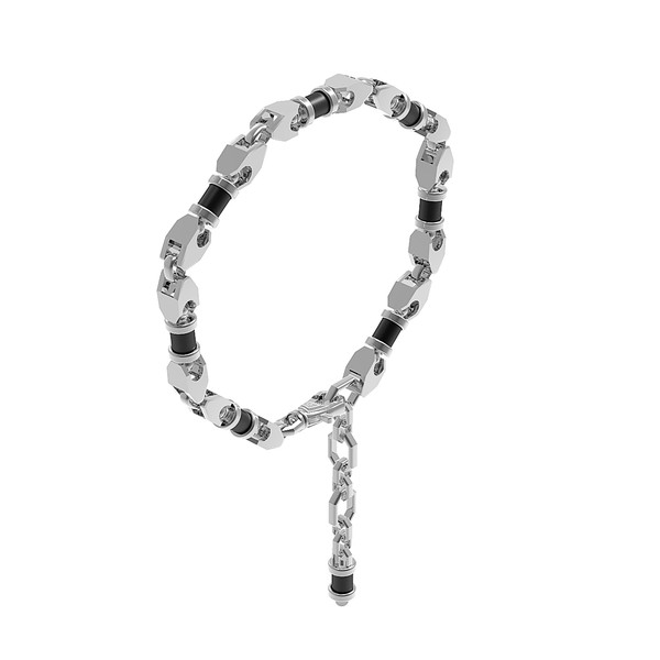 Браслет из белого золота c ониксом