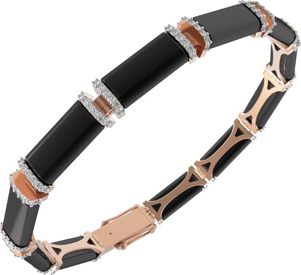 Браслет из золота c бриллиантами и ониксом