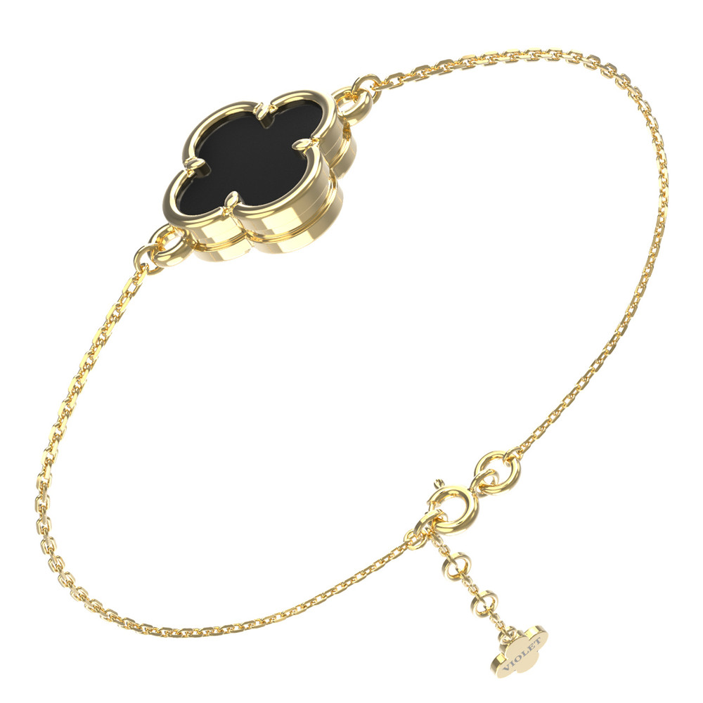 Браслет из лимонного золота c ониксом