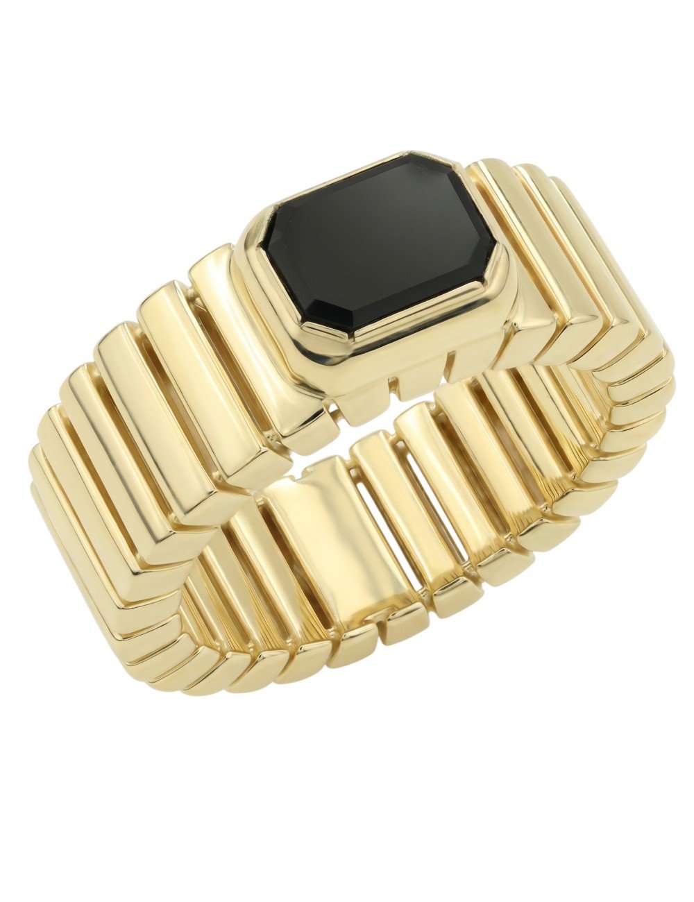 Кольцо из лимонного золота c ониксом