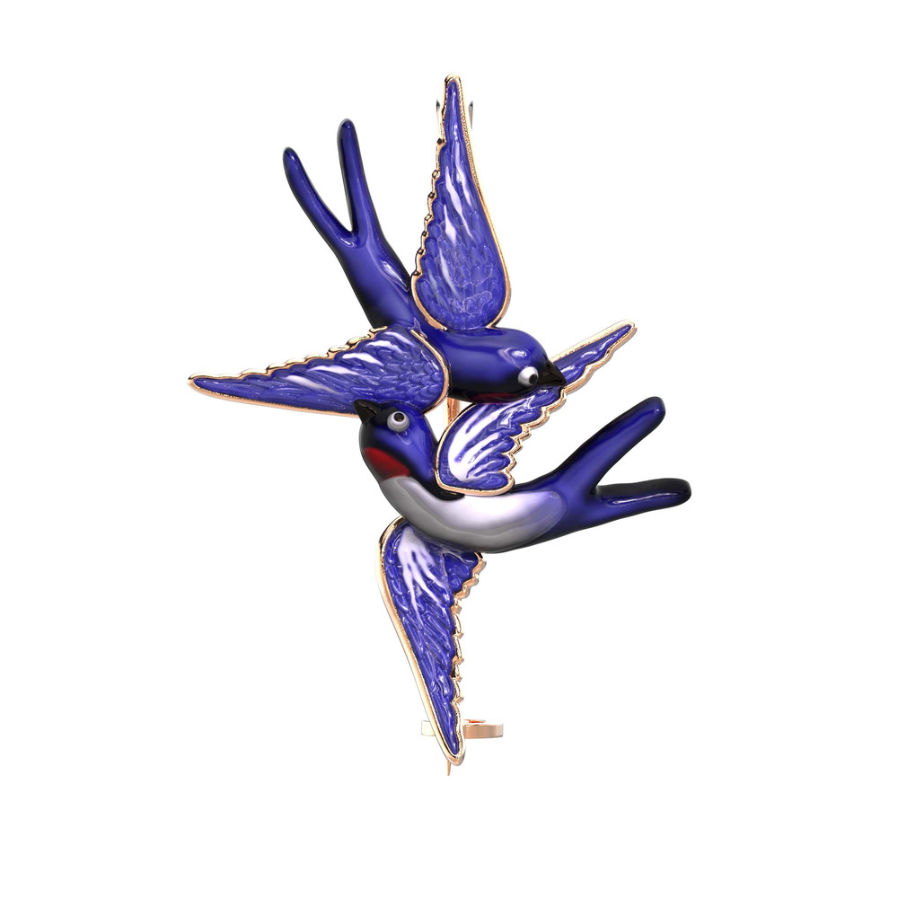 Брошь из золота c эмаль