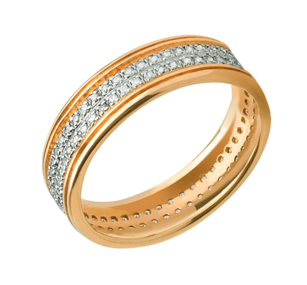 Кольцо из лимонного золота c фианитом