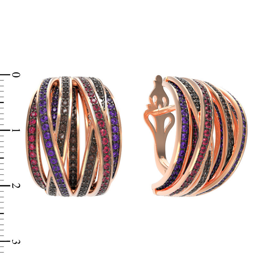 Серьги из золота c фианитом