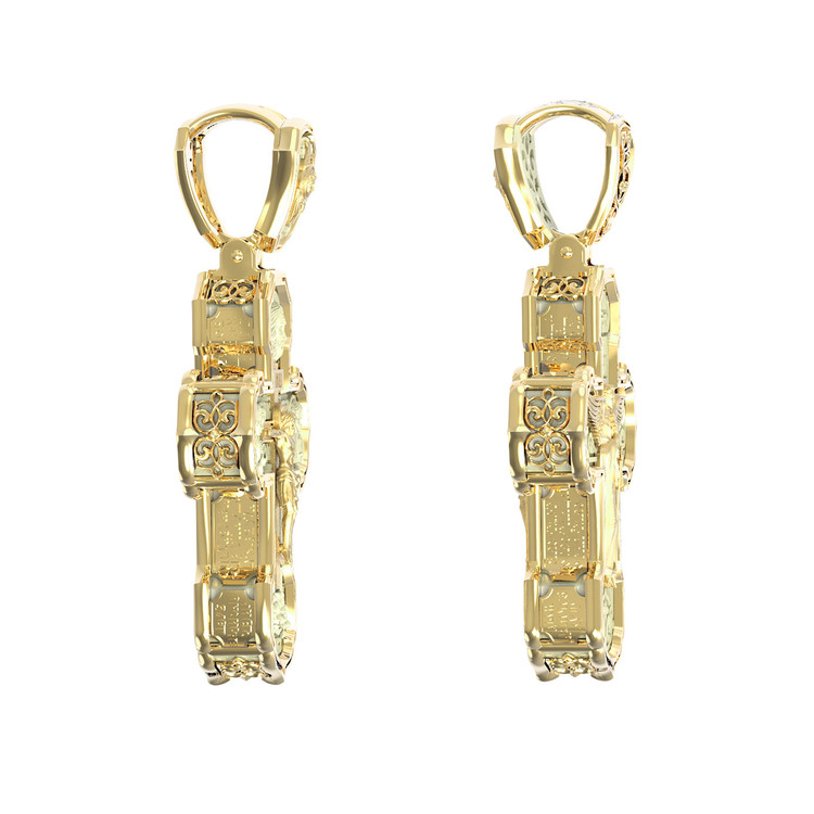 Крест из лимонного золота c бивнем мамонта