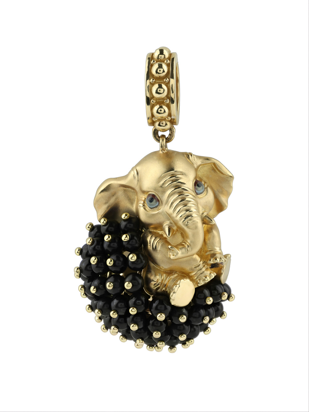 Подвеска из лимонного золота c эмаль и ониксом