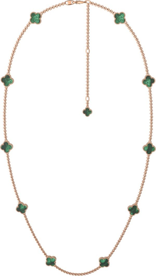 Колье из золота c малахитом