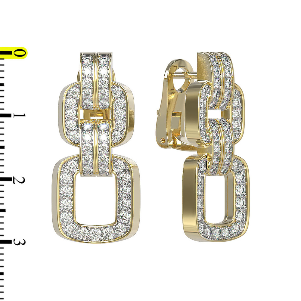 Серьги из лимонного золота c бриллиантами