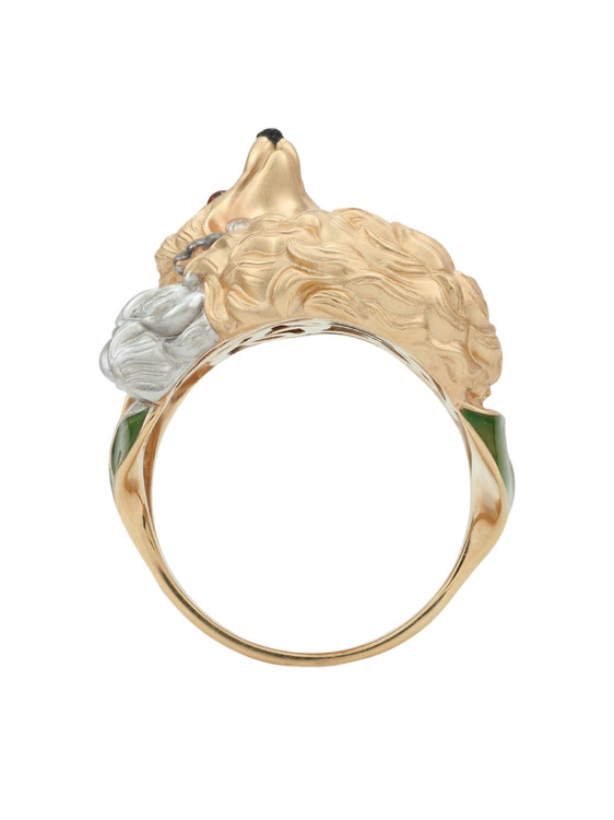 Кольцо из золота c эмаль