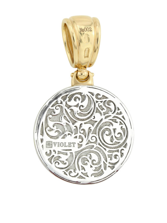 Подвеска из лимонного золота c эмаль