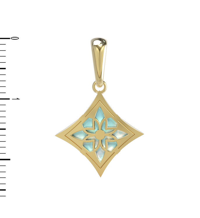 Подвеска из лимонного золота c бирюзой