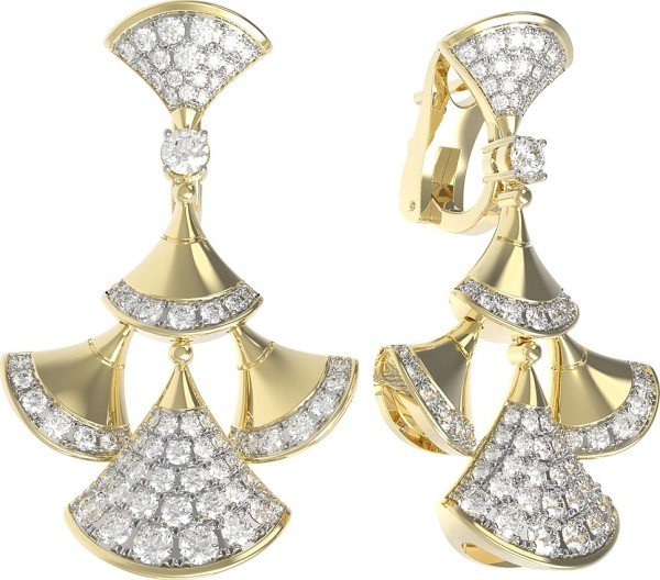 Серьги из лимонного золота c бриллиантами