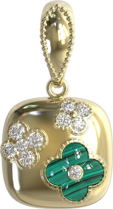 Подвеска из лимонного золота c бриллиантами и малахитом