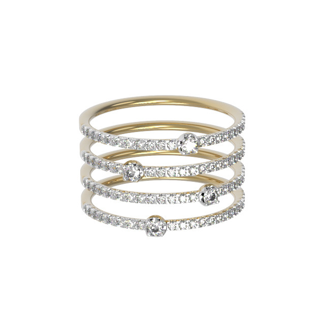 Кольцо из лимонного золота c бриллиантами