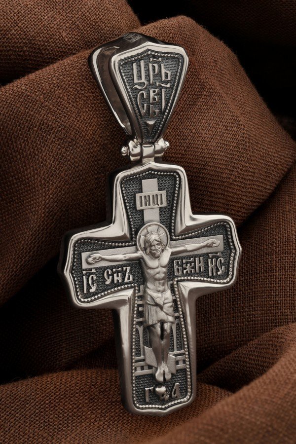 Крест из белого золота 585 пробы