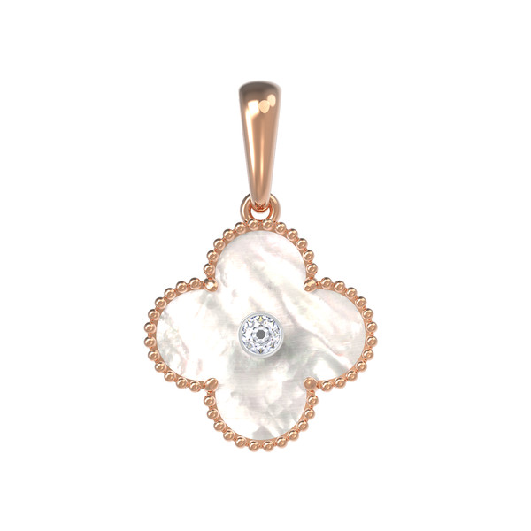 Подвеска из золота c бриллиантами и перламутром